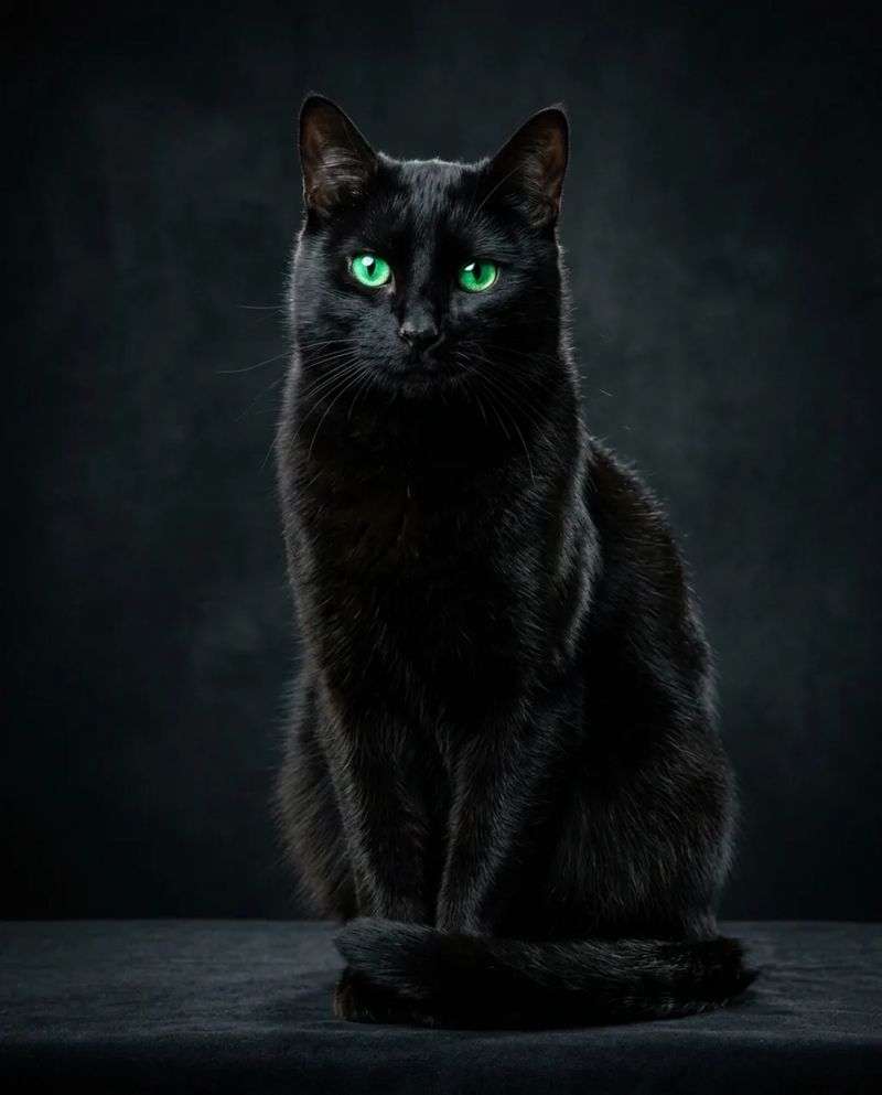 喉を鳴らす黒猫